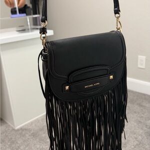 Michael Kors Black Crossbody Bag with Fringe